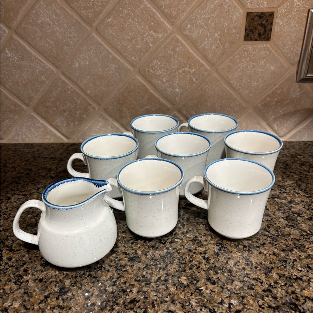 Set Of 7 Mikasa Cordon Bleu CG500 Coffee Cups Mugs And Creamer‎